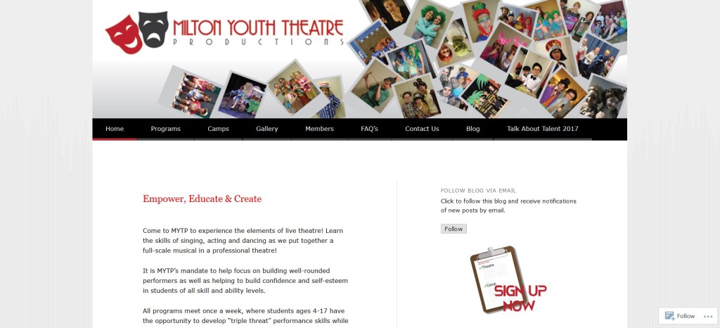 Milton Youth Theatre&nbsp;Productions